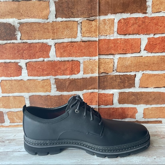TIMBERLAND MEN'S PORT UNION OXFORD WP BLACK FULL GRAIN BOOTS - Picture 2 of 6